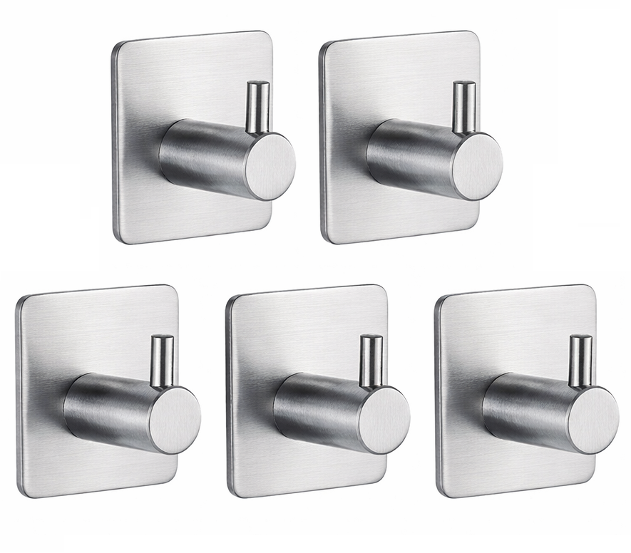 Perchero de Pared Autoadhesivo Acero Inoxidable. Ganchos